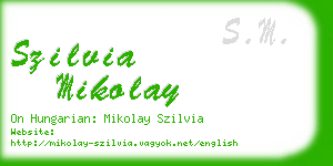szilvia mikolay business card